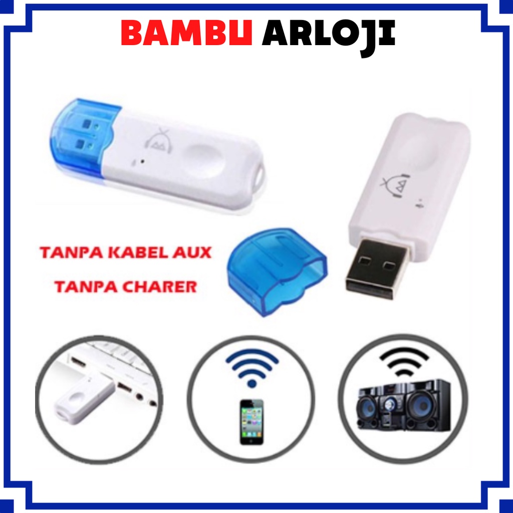 BAJ USB Bluetooth Audio Receiver With Mic Dongle Wireless HP Ke Speaker Aktif Music Non Kabel Portable