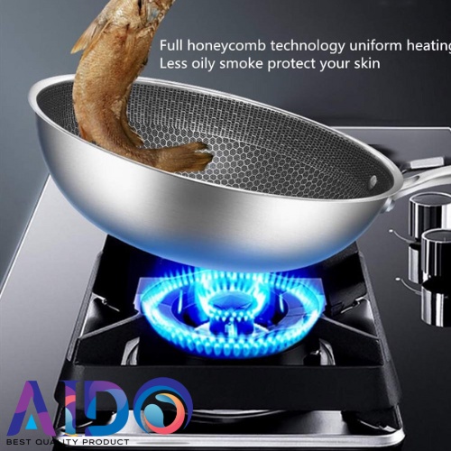 PANCI ANTI LENGKET ANTI GORES DENGAN TUTUP KACA high quality panci 32cm anti lengket anti gores panci serbaguna Frypan Honeycomb Coating stainless Terbaru 3288