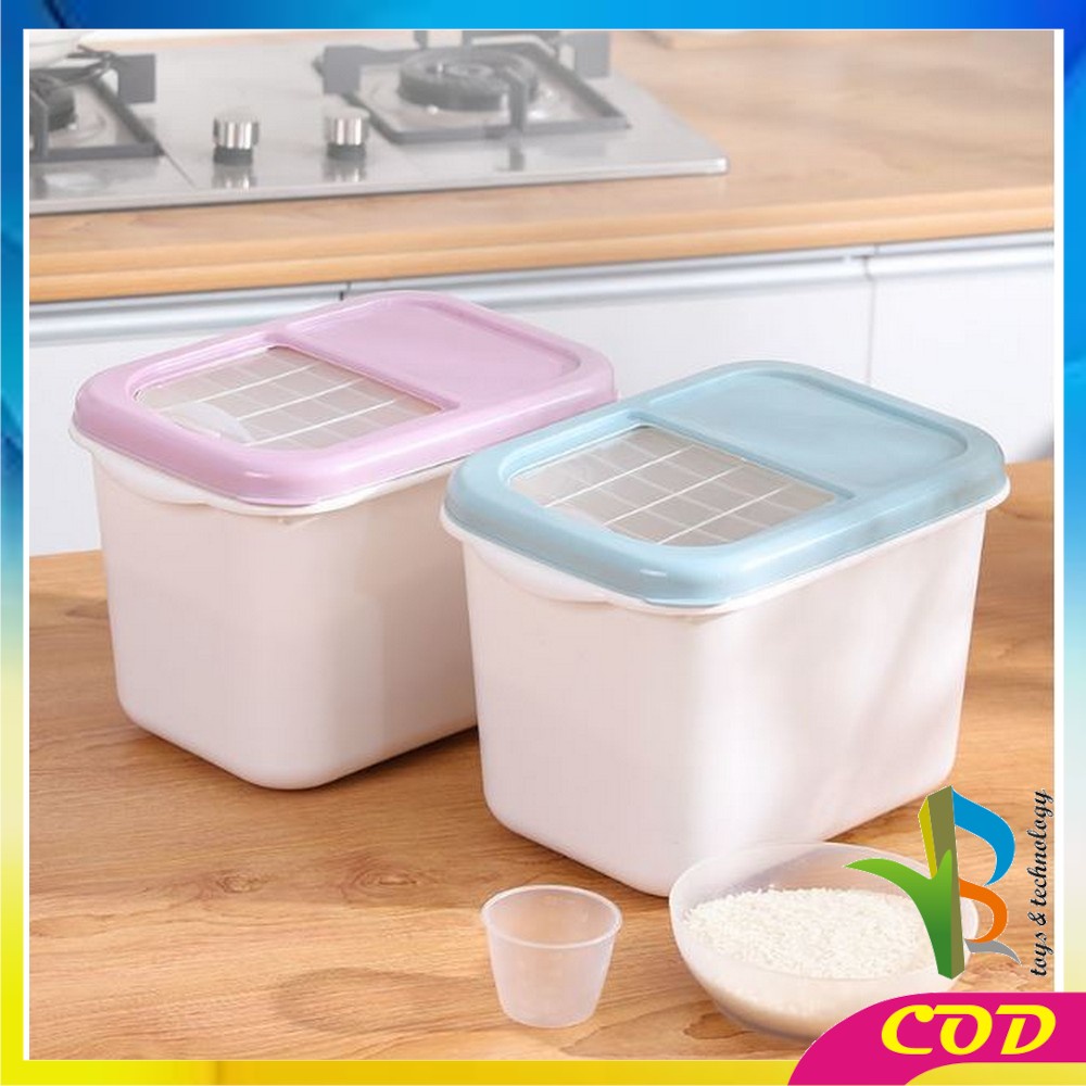 RB-C719 Tempat Beras Kotak Penyimpanan Makanan Rice Box Storage Bisa Didorong Dengan Roda / Wadah Serbaguna Box Beras Tepung  Free Cangkir