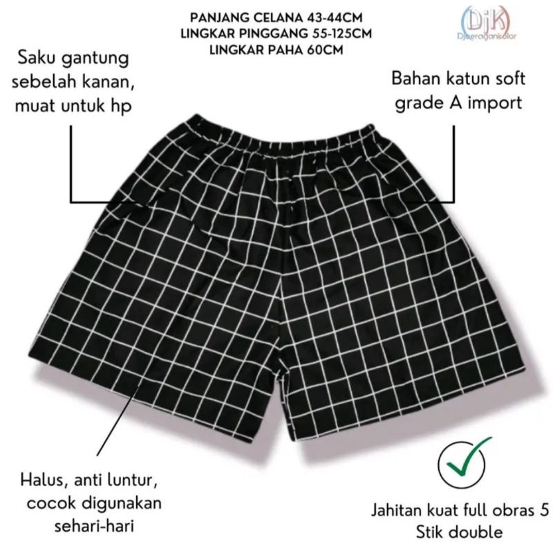 Celana Kolor Unisex Pria Wanita Celana Motif Tartan Kotak Kotak boxer terbaru 2022 terbaru kualitas distro