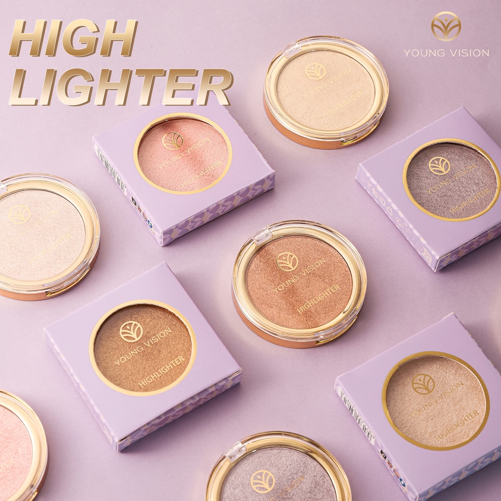 【 Baru】Yong Vision Shimmer Highlighter Pallette Waterproof Glitter Highlighter Powder Dan Eyeshadow Face Powder Long-Lasting Sweatproof Bronzer,Contour