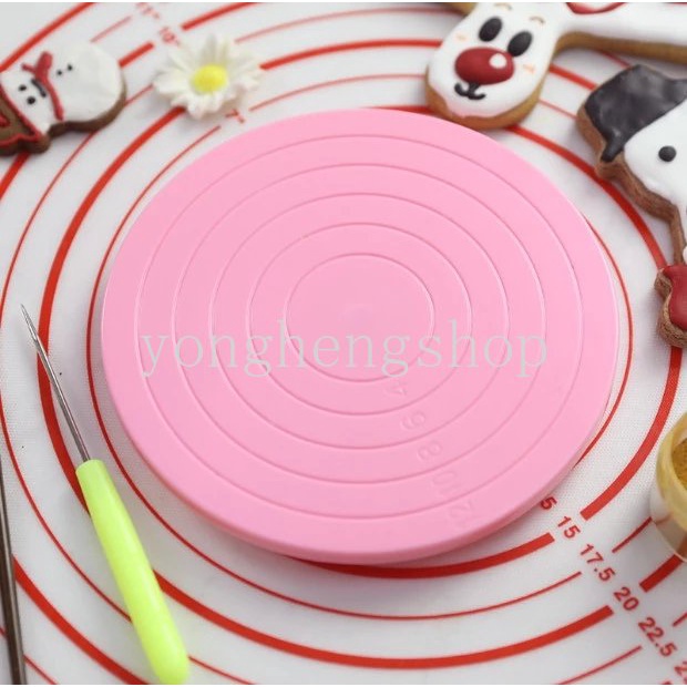 Cake Decorating Turntable Platform Meja Putar Putar Putar Bulat Dekorasi Kue Stand Plate Rotary Dengan Skala Alat Baking