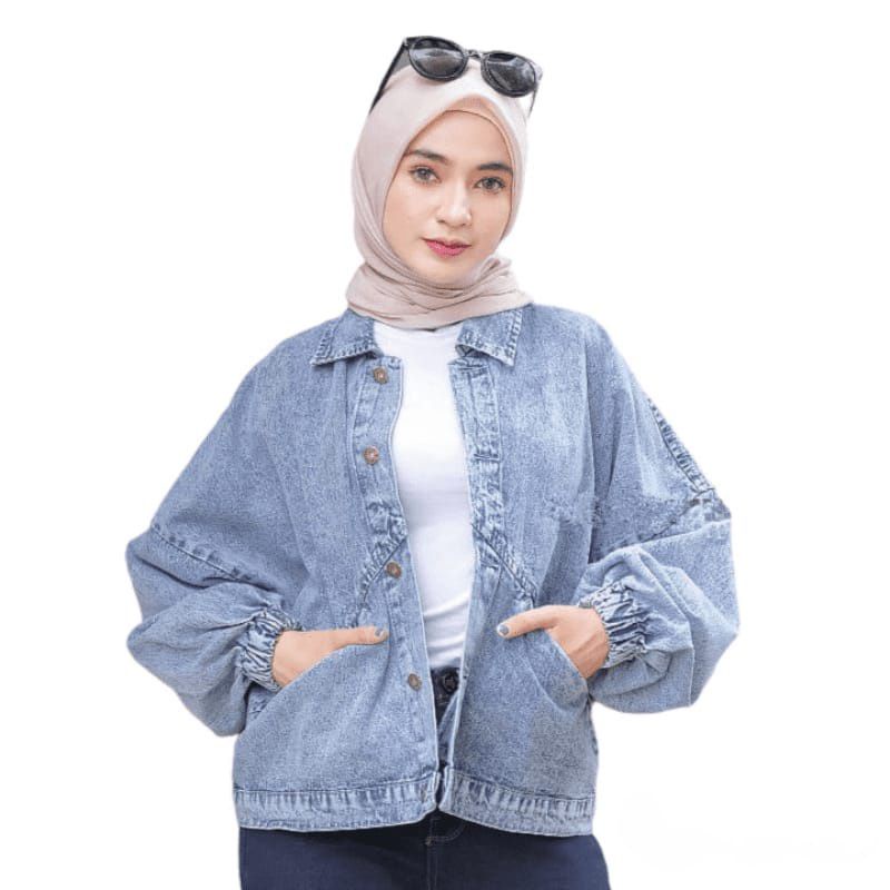 Jaket Jeans Oversize Wanita Masakini Korean Jins