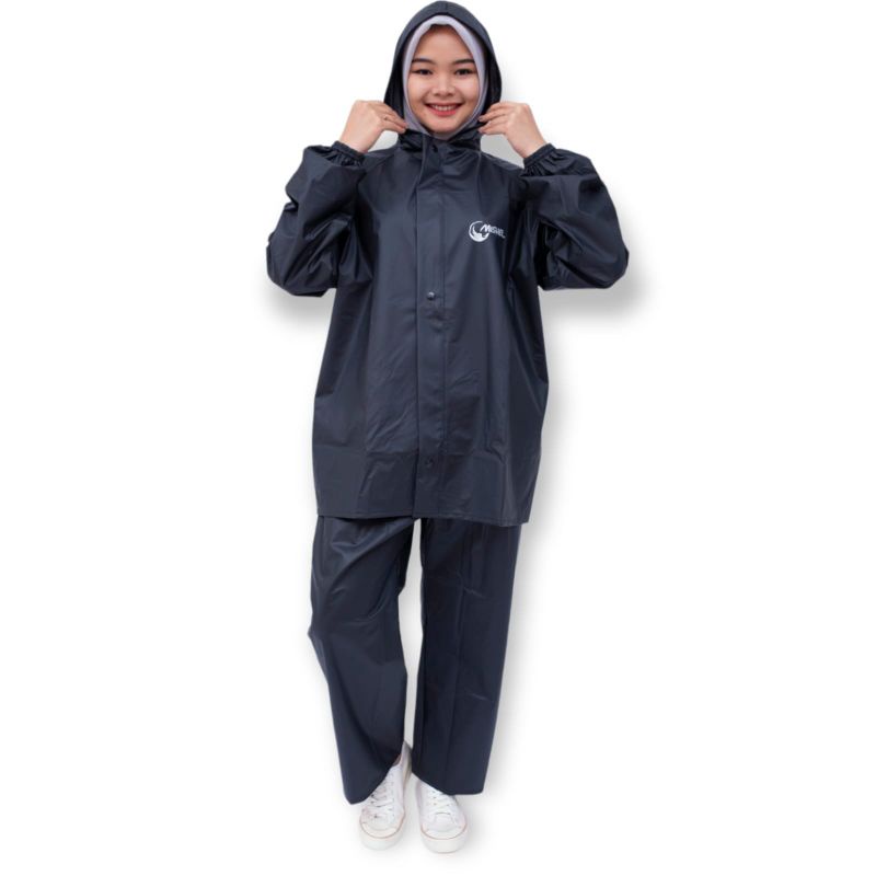 jas hujan RAINCOAT MISHEL setelan jaket celana pria wanita bahan tebal elastis tahan air