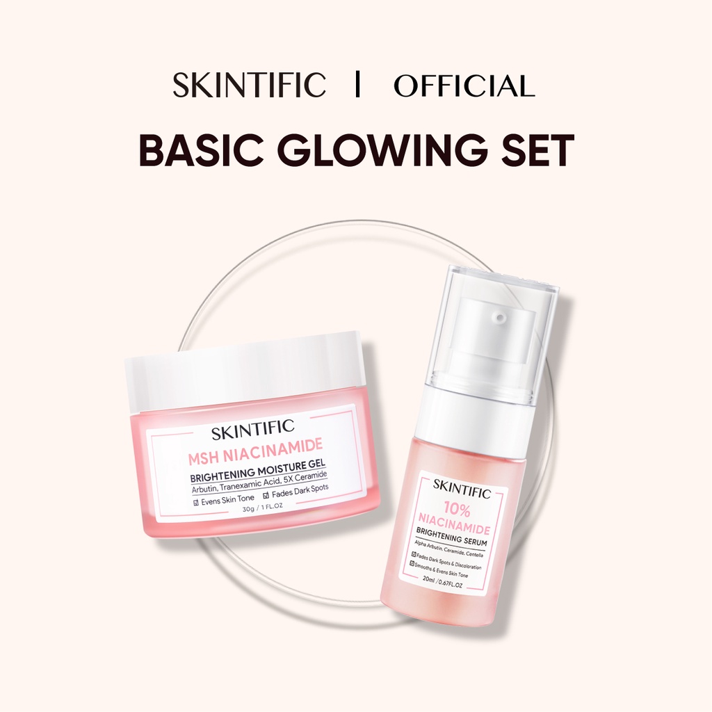 SKINTIFIC Brightening Combo 10% Niacinamide Brightening Serum + MSH
Niacinamide Brightening Moisturizer for Bright Skin and Blemish Care