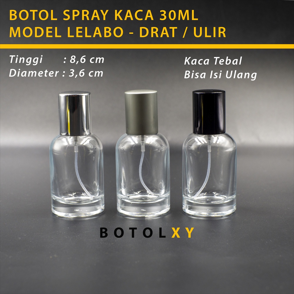 Botol Parfum 30ml Spray Kaca Tebal Refill Isi Ulang Minyak Wangi labo