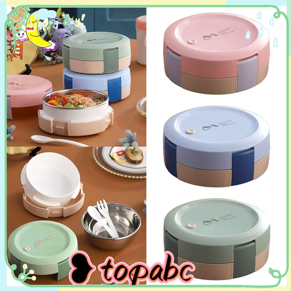 Top Lunch Box Wadah Makanan Anti Bocor Stainless Steel Microwavable
