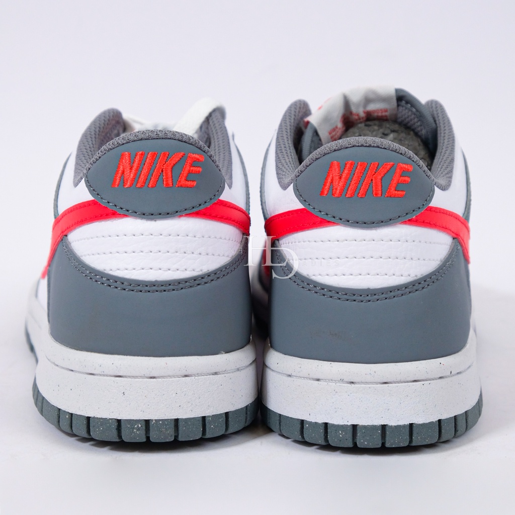 Nike Dunk Low White Grey Red (GS) FB8038-001 100% Original