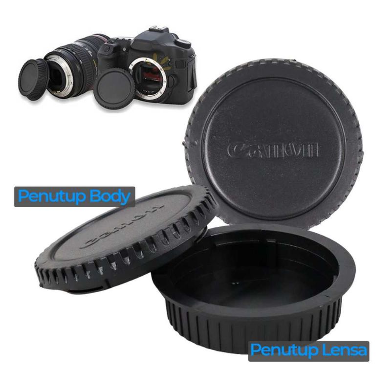 Front Cover &amp; Rear Lens Cap for Canon (With Logo)