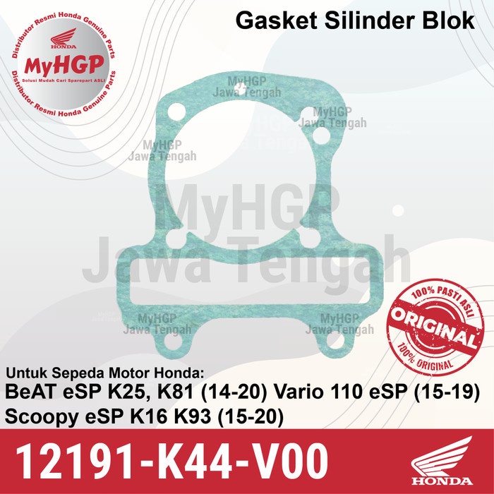 12191-K44-V00 Grosir Gasket Cylinder Block - BeAT, Scoopy, Vario 110 eSP 12191K44V00 12191 K44 V00 P