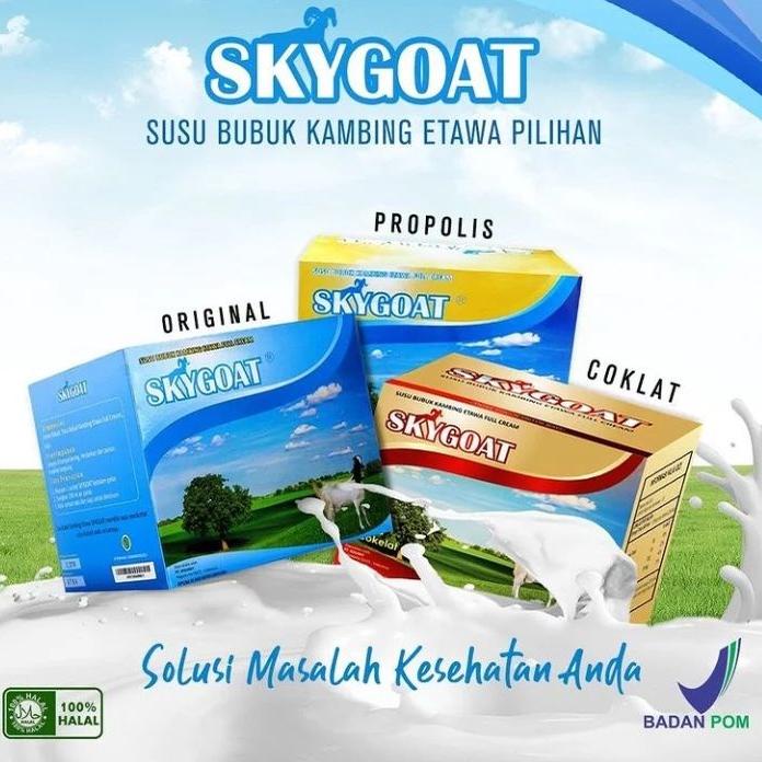 

✍ Skygoat Susu Kambing Etawa Murni Full Cream isi 10 sachet Sky goat Etawaku Platinum Super ( Rasa Coklat Original Propolis ) へ