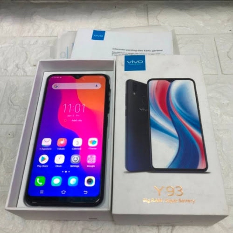 Vivo y93 ram3 / 32gb second like new lengkap