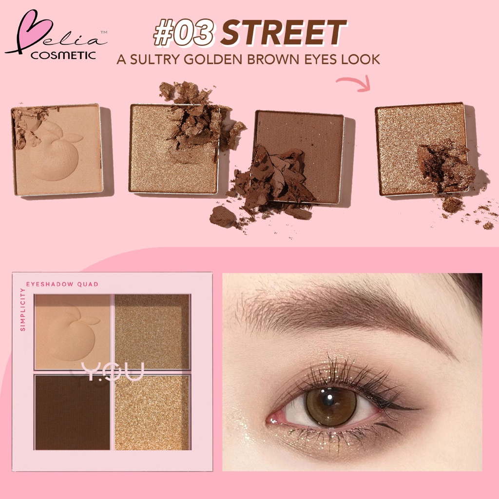 ❤ BELIA ❤ YOU The Simplicity Eyeshadow Quad Z | Y.O.U Makeups (✔️BPOM)