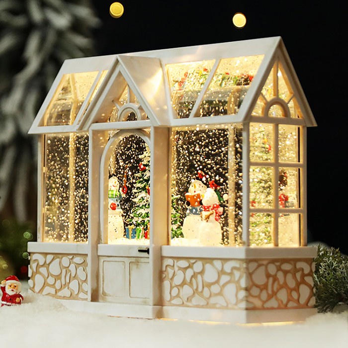 Snow Globe Rumah Kaca Natal Kotak Musik Kado Music Box Glass House Kotak Musik Natal Harga Grosir Termurah Kado Natal Christmas Music Box Snow Box