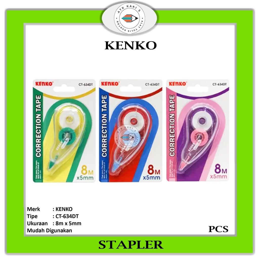 

KENKO - Correction Tape CT-634DT Tipe- Ex Kertas - Pcs