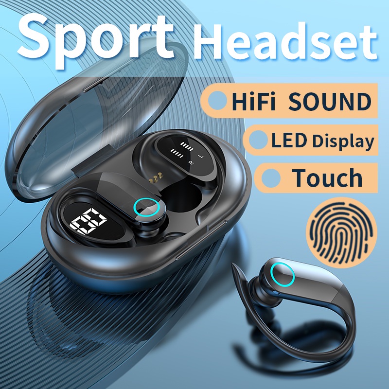 Matei Headset Bluetooth Earphone TWS Wireless Olahraga Earphone LED Earbud 9D Bluetooth G37  Dengan Mic sport bass