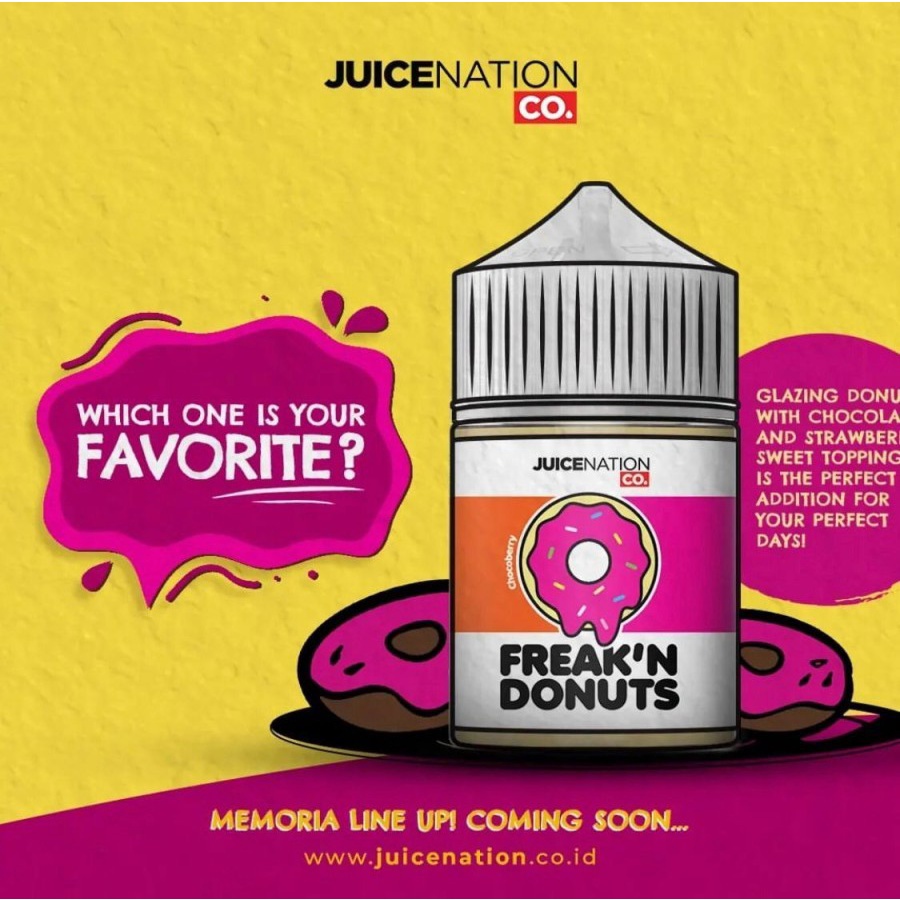 FREAK'N DONUTS CHOCOBERRY BY JUICENATION 3MG 60ML FREAKN DONUTS