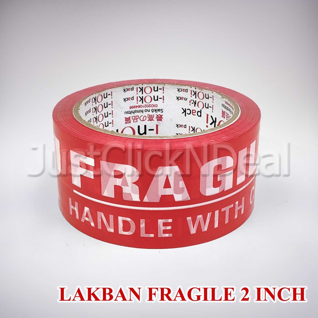 

Inoki Lakban Fragile Merah 48 mm 2 Inch 80 Yard Handle With Care