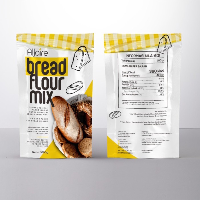 

Tepung Keto Khusus Roti 1kg ALLAIRE Bread Flour Mix