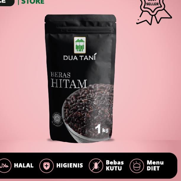 

WWA173 Beras Hitam Dua Tani 1kg, kualitas premium cocok untuk diet |