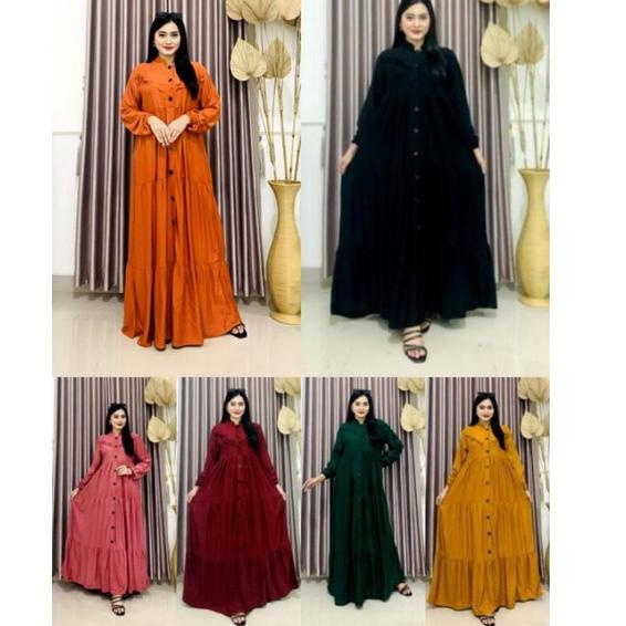 gamis twil ori polos gamis rempel susun kancing twil ori ada tali samping 100 ℅ twil ori& size  S M 