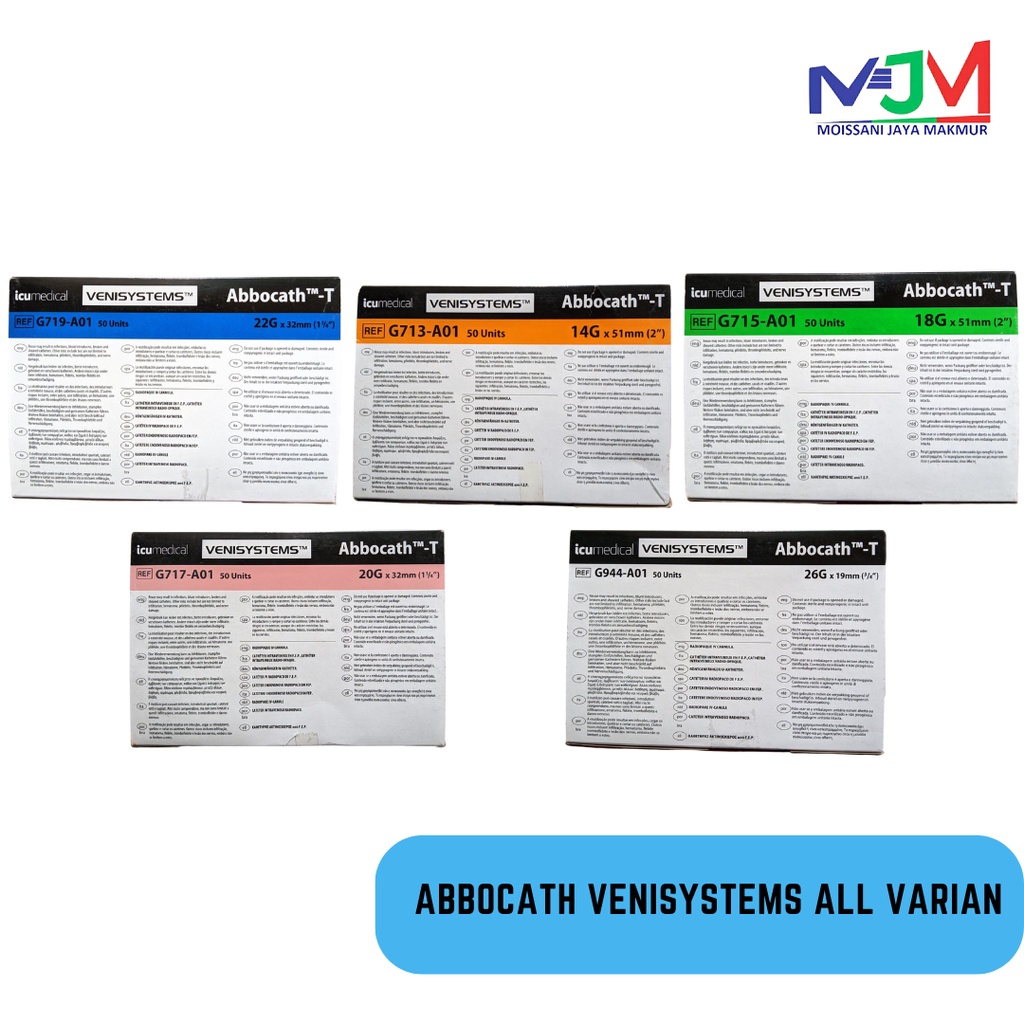 Abbocath IV Catheter Abbocath Venisystem 14G 16G 18G 20G 22G 24G 26G BOX