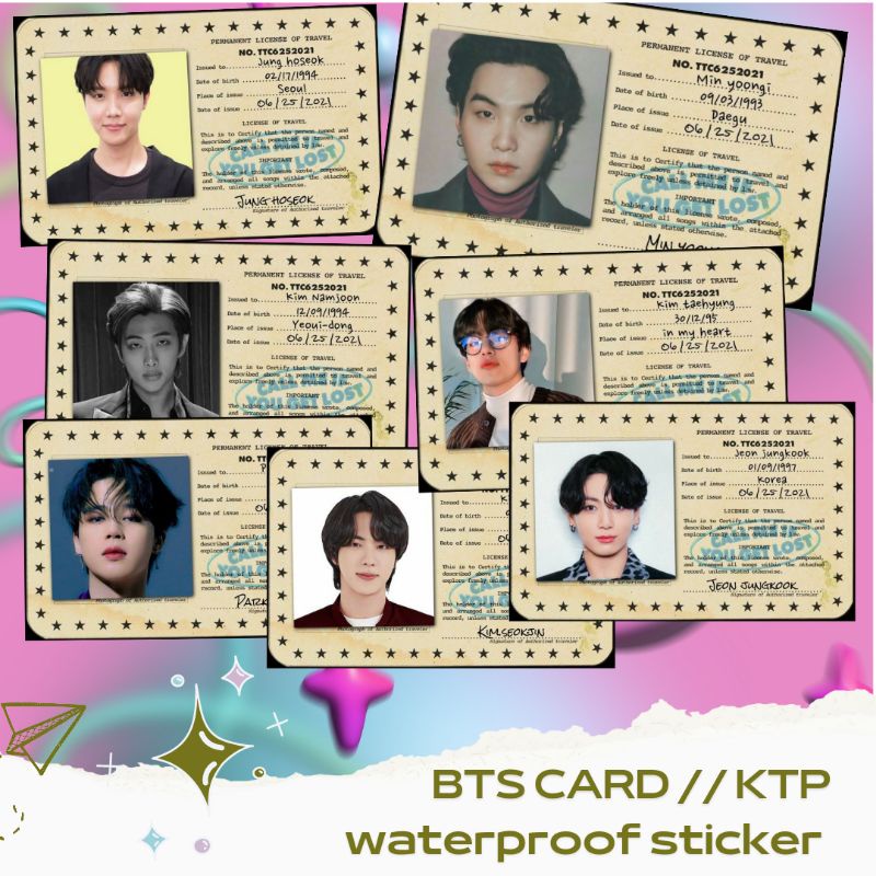 

FREE BONUS! BTS BANGTAN SONYEONDAN BOY GROUP KPOP MERCH FAKEIDCARD KTP WATERPROOF STICKER ISI 7 BUAH UNTUK HP LAPTOP JOURNAL NOTEBOOK TUMBLR MOTOR HIGH QUALITY HIGH DEFINITION IPHONE JIN NAMJOON SEOKJIN JIMIN JUNGKOOK V TAEHYUNG JHOPE YOONGI HOBI HOSEOK
