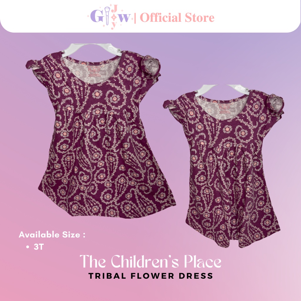 A5019 THE CHILDREN'S PLACE tribal flower dress / baju anak kecil bayi remaja girl bodysuit jumper pakaian perempuan laki laki cowo cewe cewek cowok kemeja overall lucu unik imut gemas gemes murah sisa ekspor export kaos kaus