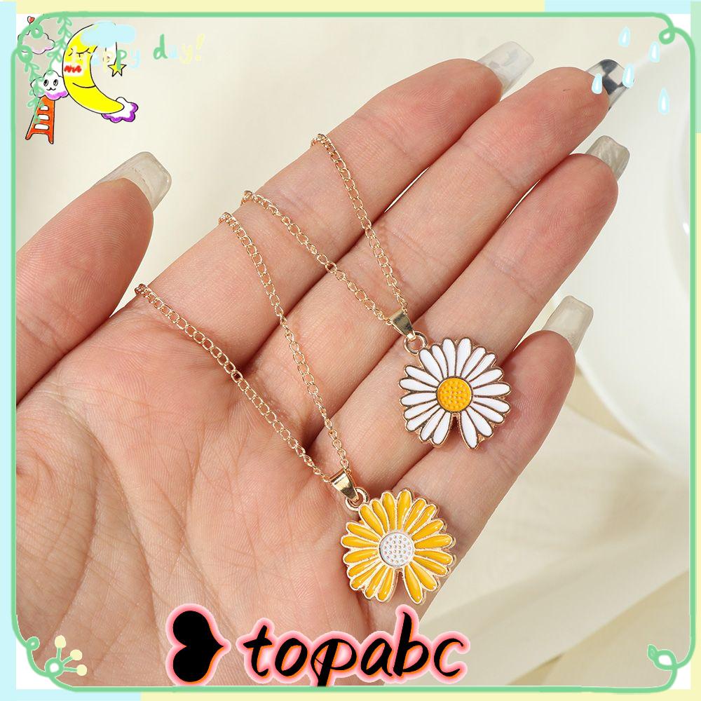 Kalung Choker Bunga Daisy TOP Kerah Novel Dapat Disesuaikan