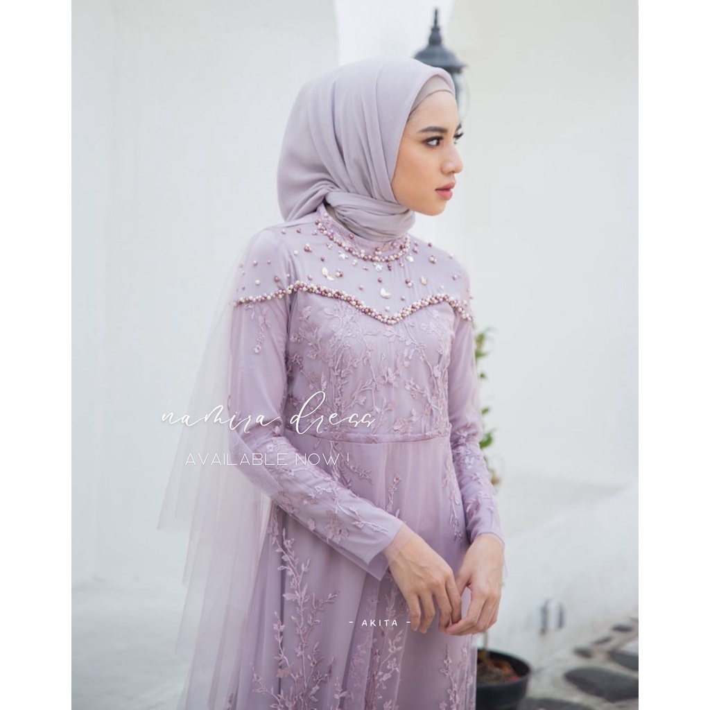 Namira Dress Exclusive Terbaru Gamis Brukat Maxi Pesta Kondangan Lamaran Tunangan Kekinian