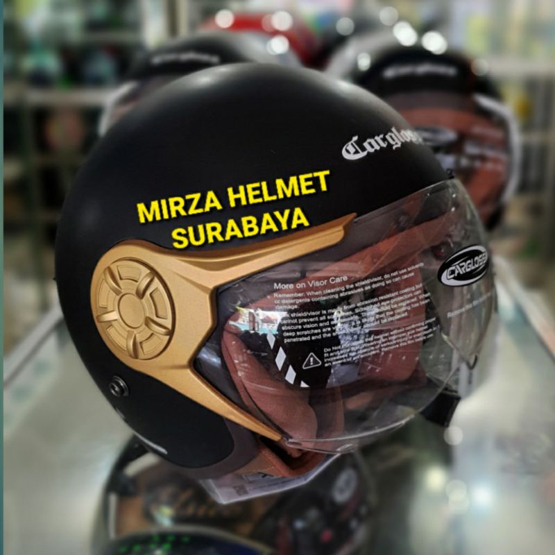 HELM CARGLOSS YRH HIJAB BLACK DOFF GOLD HELM RETRO VINTAGE CLASIC