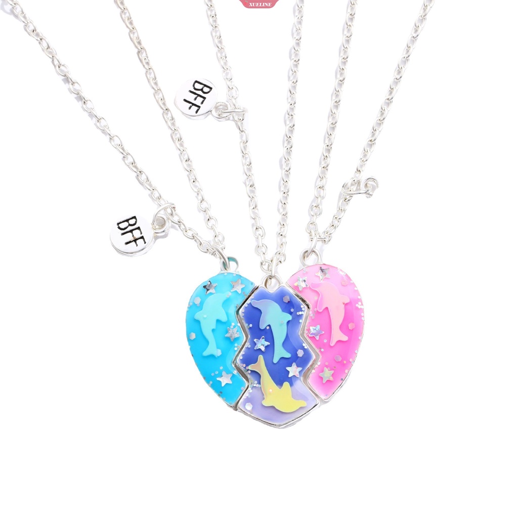 Fashion Teman Baik Kalung Anak Geometris Tetes Minyak magnet splicing love necklace 3set [ZXL]