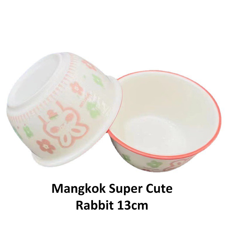 Mangkok Keramik Korea Super Cute Kelinci Ukuran 12cm / 13cm