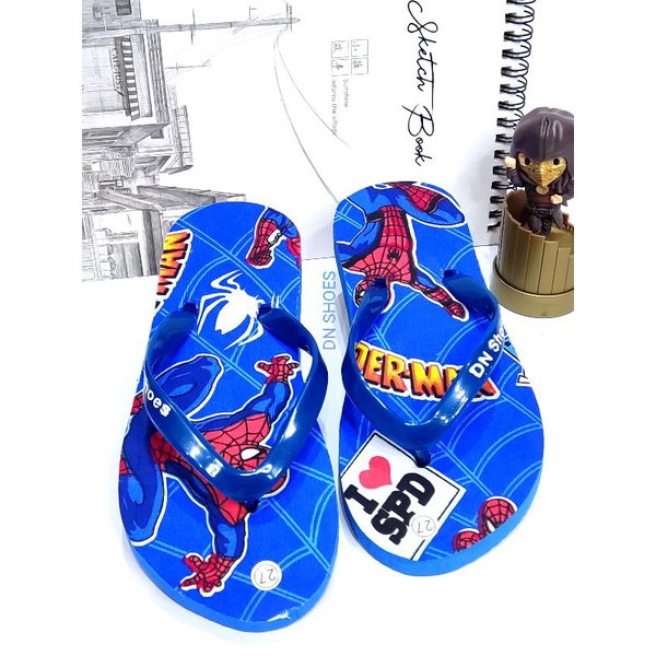 Sandal Anak Laki-Laki Karakter Laba laba Spider Biru Merah