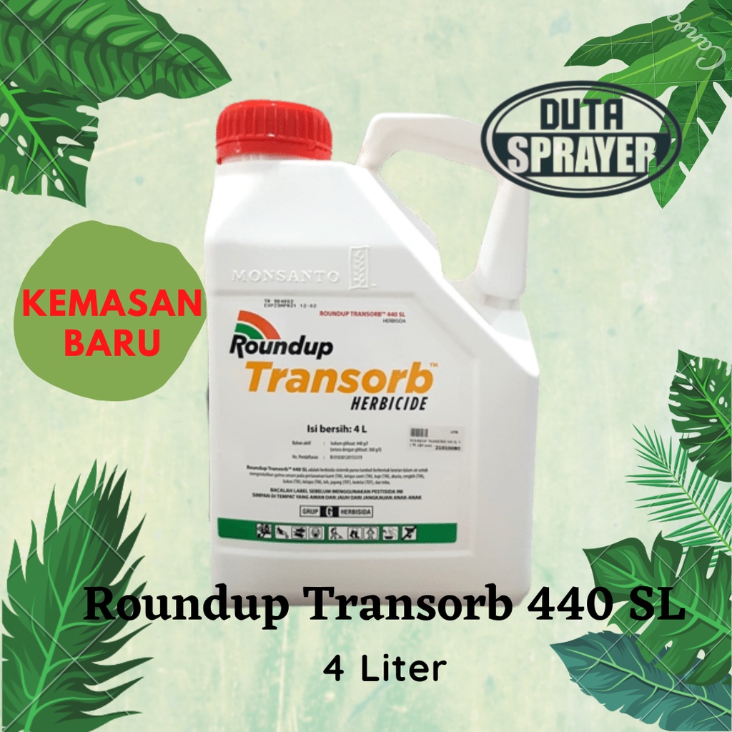 Roundup Transorb 440 SL 4L Round Up Herbisida Kalium Glifosat Pembasmi Gulma dan Rumput Liar 4 liter