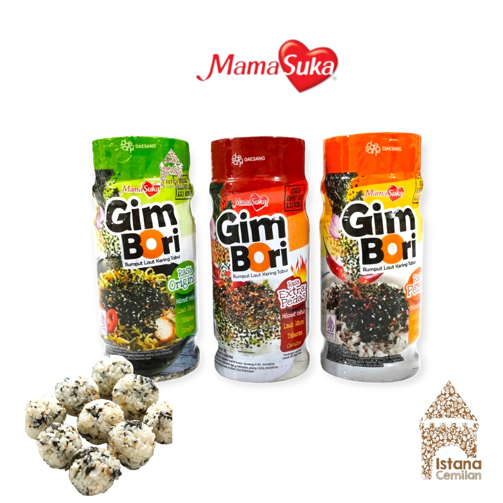 Mamasuka Gim Bori Nori Rumput Laut Kering Tabur Original / Pedas BOTOL Seaweed