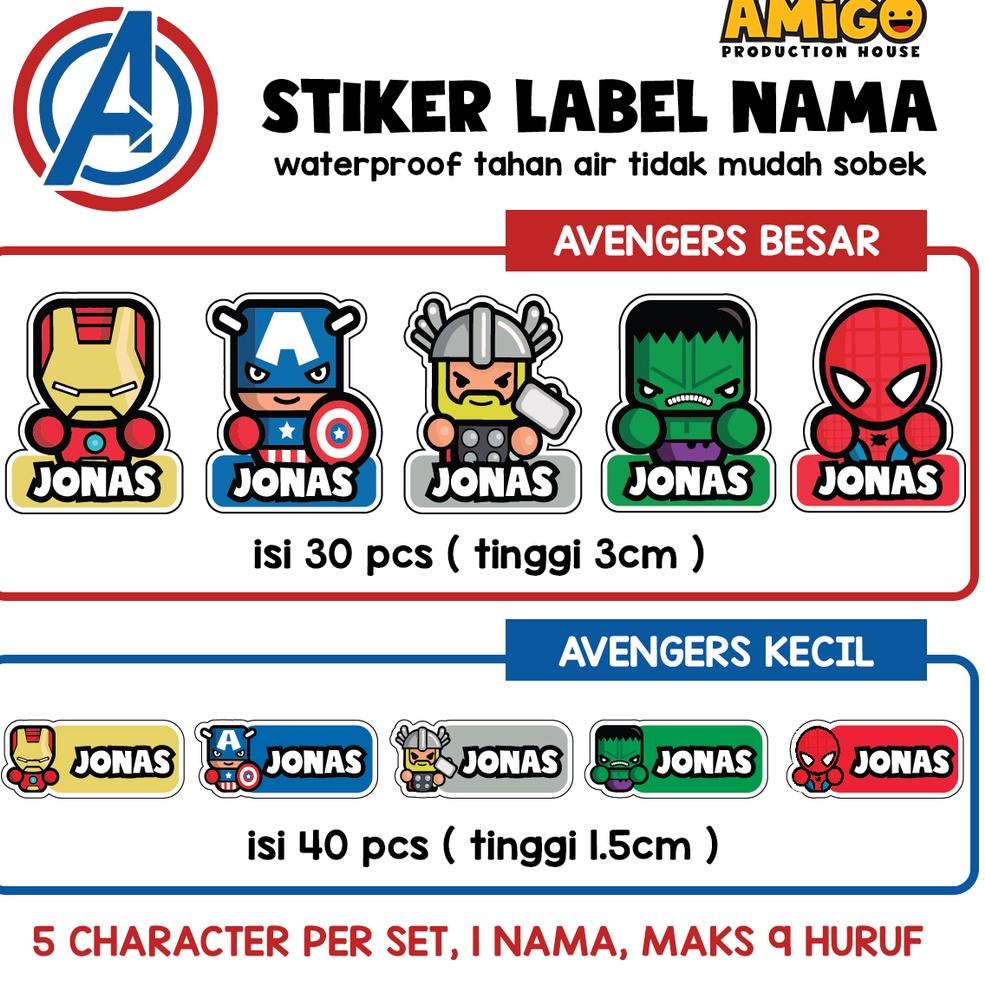 

(Y-B1B)(») label nama anak Stiker gambar bt21 avengers princess minion my little pony princess harry potter kakao friend custom premium