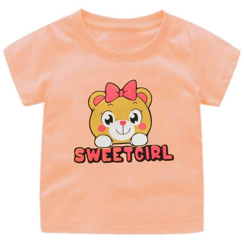 Atasan kaos anak perempuan sweet girl 1-12 tahun ukuran s.m.l.xl.xxl.xxxl baju anak cewek cute