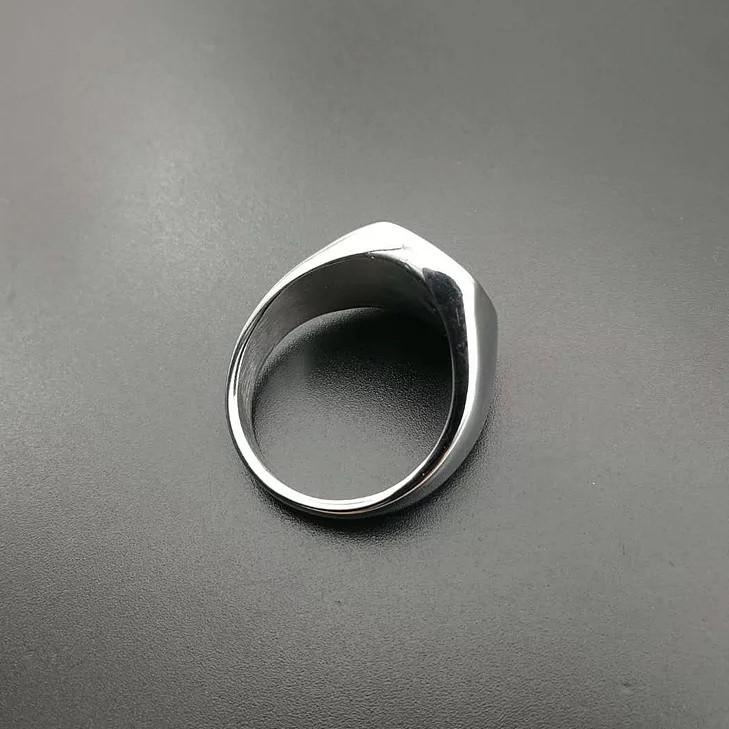 [Art. J7034] WYNG - Cincin Titanium Perak Replika Cincin Rosul Muhammad Muslim Islami Tauhid Ring Khotamun Nabi