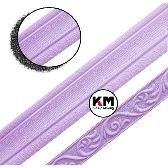 KM Wallpaper List Ungu Muda Foam 3D Wallborder Foam 3D Stiker Dinding