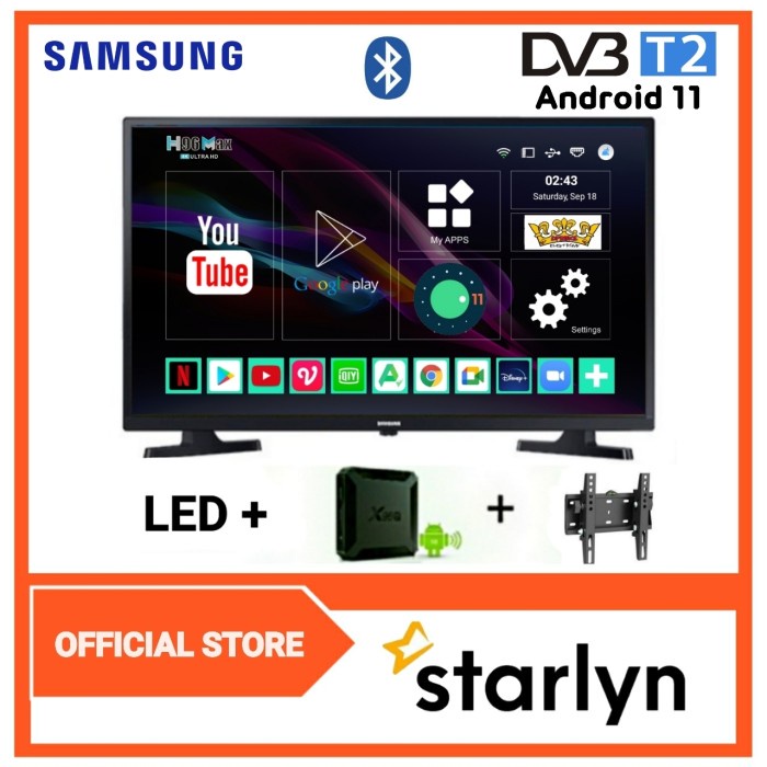 SAMSUNG LED TV 32 inch SMART ANDROID BOX VERSI 11 DIGITAL 32T4001