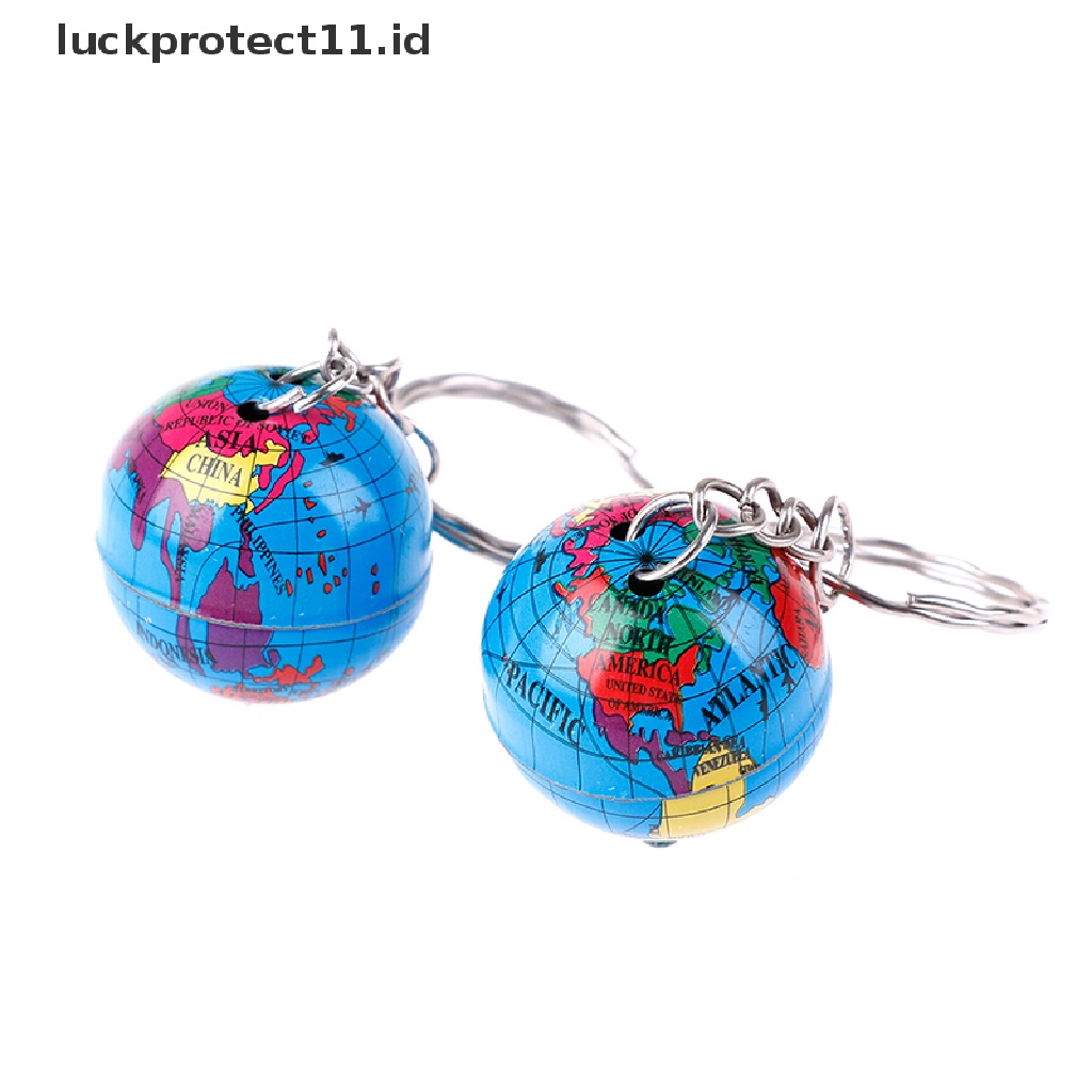 /Fashion Hot// Fashion// 2 Pcs Peta Dunia Globe Gantungan Kunci Perhiasan Bola Dunia Bumi Seni Liontin Gantungan Kunci Hadiah.