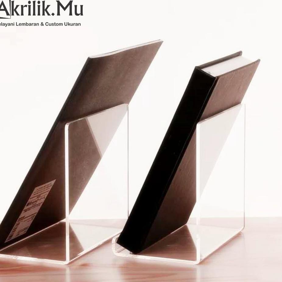 

よ Penyangga Buku, Pembatas Buku, Standard Book Akrilik Book end ネ