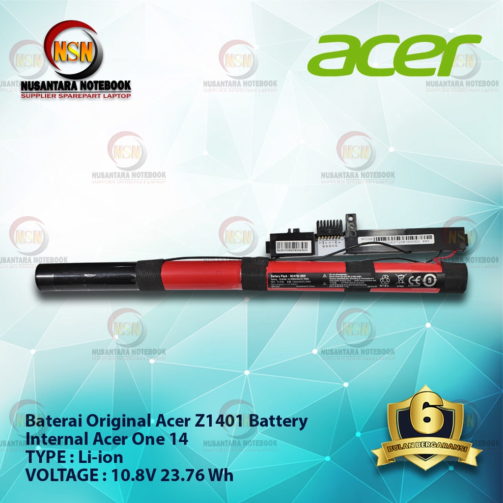 Baterai Original Acer Z1401 Battery Internal Acer One 14 / Z1401