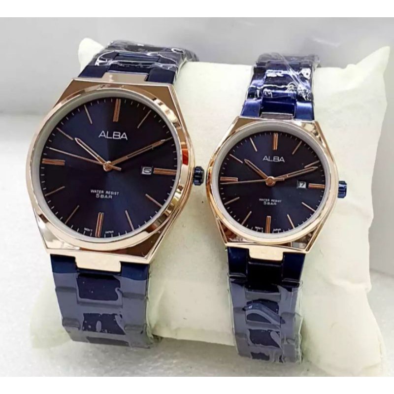 HARGA TERMURAH | Jam Tangan Alba Couple Rantai Anti Air | Jam Tangan pria wanita model Lawas / Promo murah bisa satuan Free Bok