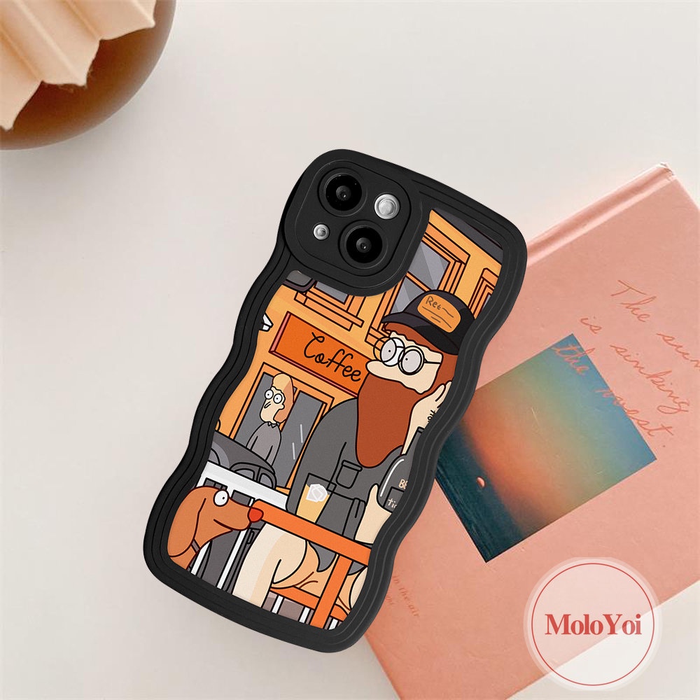 Case Pasangan Cocok Untuk iPhone 7Plus 11 13 12 14 Pro Max 8Plus 6 6s 87 Plus 14Plus XR X XS Max SE 2020 Case Fashion Retro Art Ilustrasi Tepi Bergelombang Lembut TPU Cover