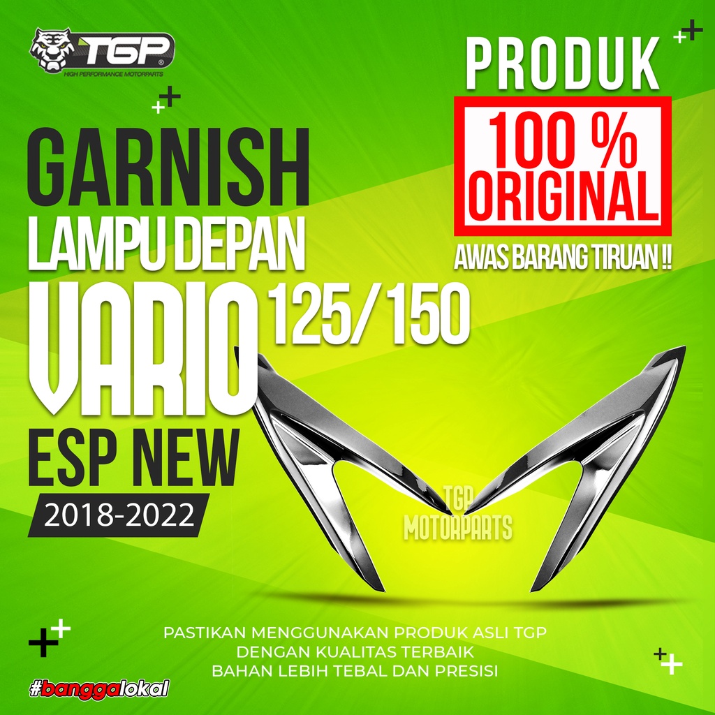 Garnish Lampu Depan Vario 125 / 150 / FI ESP New Chrome Honda TGP Aksesoris Motor Variasi Premium