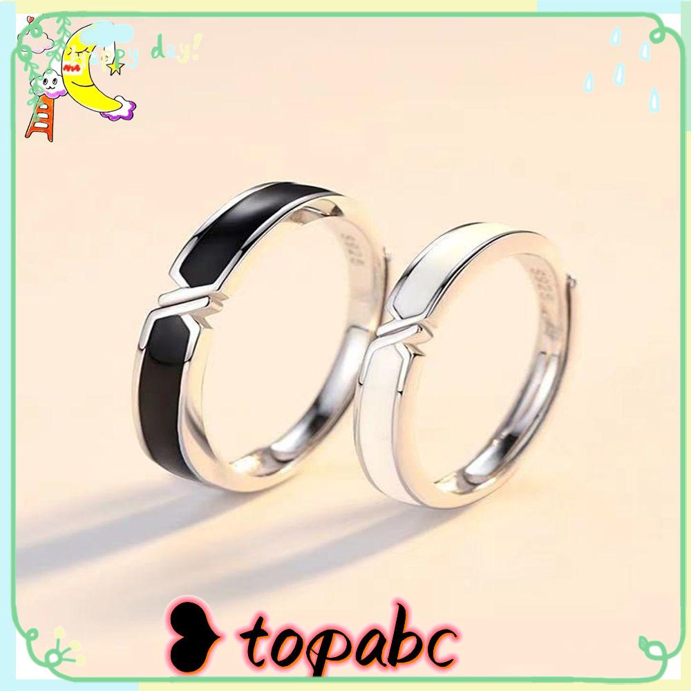 Top couple ring Adjustable Untuk Pasangan Fashion Perhiasan Hadiah Hari Valentine