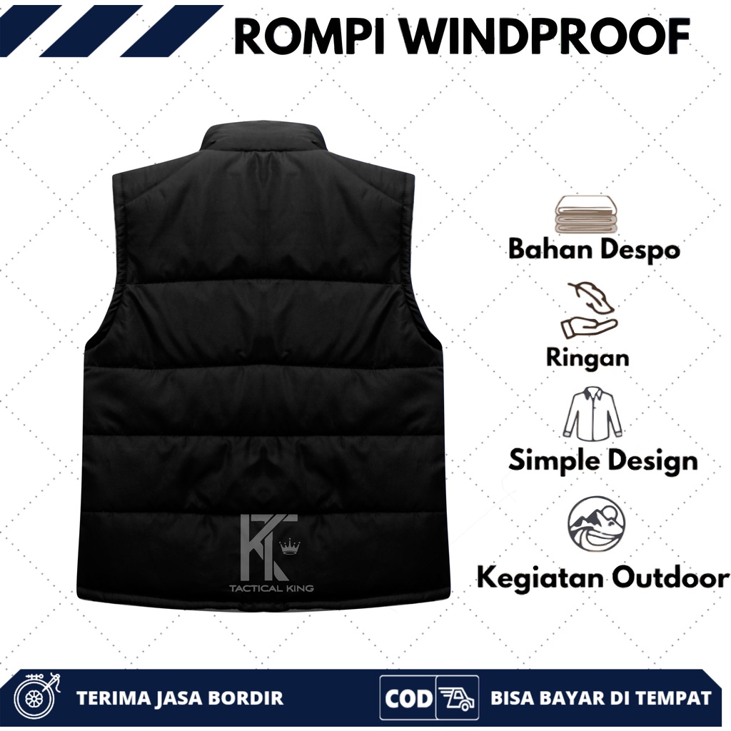 Jaket Rompi Vest Perasut Motor  Riding Pelindung Dada Bodyvest Anti Angin