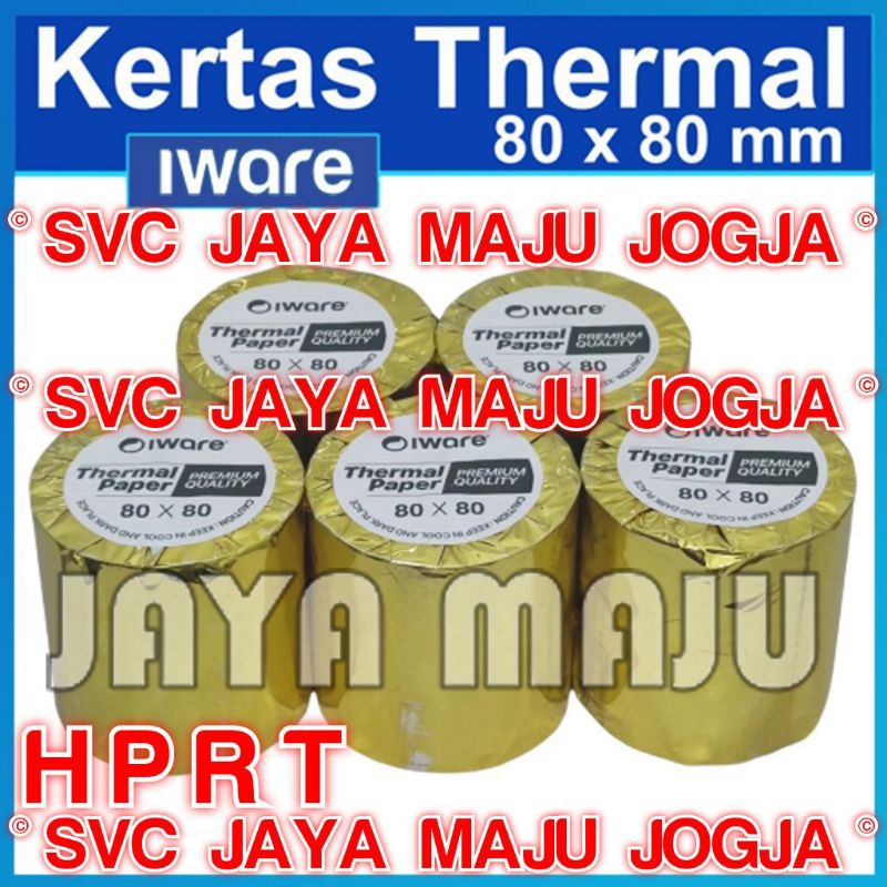 

[ HPRT ] 80 X 80 IWARE - KERTAS THERMAL PAPER ROLL || KERTAS STRUK ATM EDC KASIR RESTO RESTORAN RESTAURANT SPBU POM BENSIN SUPERMARKET SWALAYAN TOKO TOSERBA - TANPA RIBBON DIRECT THERMAL || 80X80 80x80 - XT300 XT 300 - JAYA MAJU JOGJA